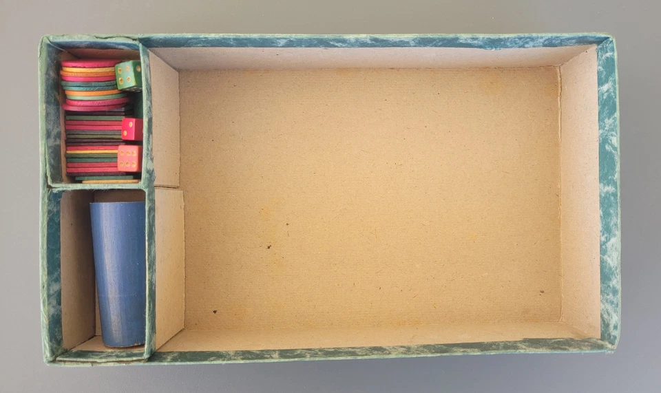 ancien complet coffret 6 cochon qui rit bois 6 joueurs jeu societe jeton - Photo 4/4