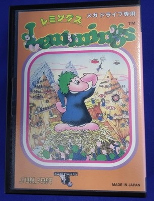 Sega Lemmings MD Cartridge with Case and Instructions Used