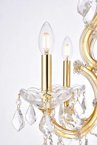 Elegant Lighting 2800D20/RC Maria Theresa 6 Light 20"W Crystal - Gold - Picture 8 of 12