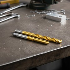 Titanium-Plated M2 HSS Tap and Drill Set - Ideal for Metal & Plastic Projects