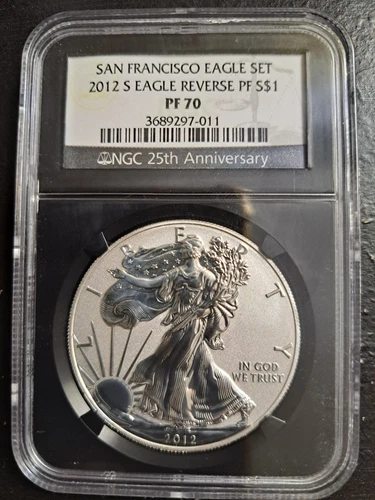 2012 S REVERSE PROOF AMERICAN SILVER EAGLE NGC PF70 SAN FRANCISCO SET 