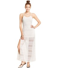 Joe & Elle Womens Strappy Lace Maxi Dress, Off-White, Juniors, Large