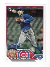 Miles Mastrobuoni 2023 TOPPS MLB WHITE PARALLEL ROOKIE CARD #592 Cubs RC SP /300. rookie card picture