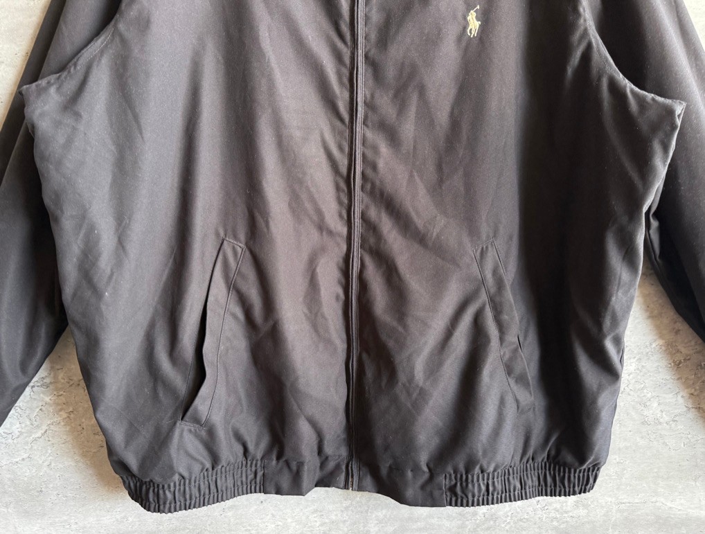 Vintage 1990s Polo Ralph Lauren Japan Black Plaid Lined Bomber