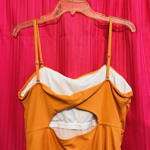 #8569 WOMENS ORANGE SPAGHETTI STRAP ONE PIECE BATHING SUIT WOMENS SIZE 2XL - Picture 4 of 7