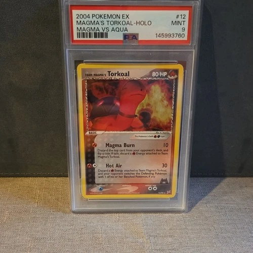 Pokémon Team Magma's Torkoal EX Team Magma vs Aqua Holo Rare 12/95 PSA 9 2004
