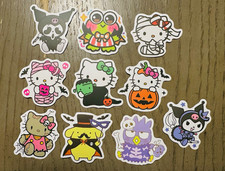 Sanrio Halloween Sticker Set 10pc Matte Paper Multicolor Hello Kitty Kuromi