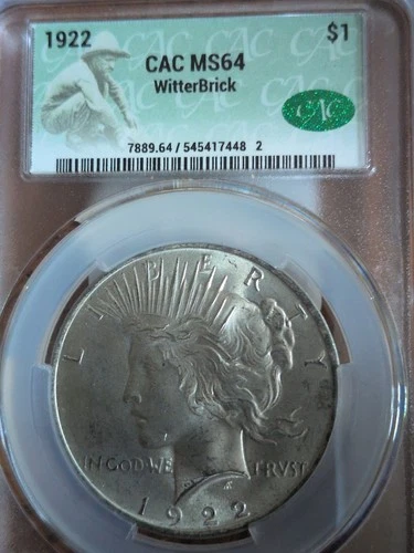 1922 Peace Dollar CAC MS-64 (Multi-B