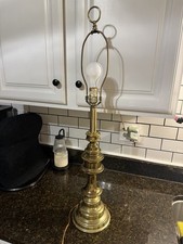 Vintage Brass Candlestick Table Lamp Classic Traditional Decor