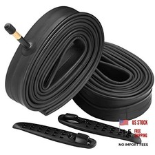 2 Pack 700 x 35-43c Road Bike Inner Tubes, 48mm Schrader Valve Premium Quality