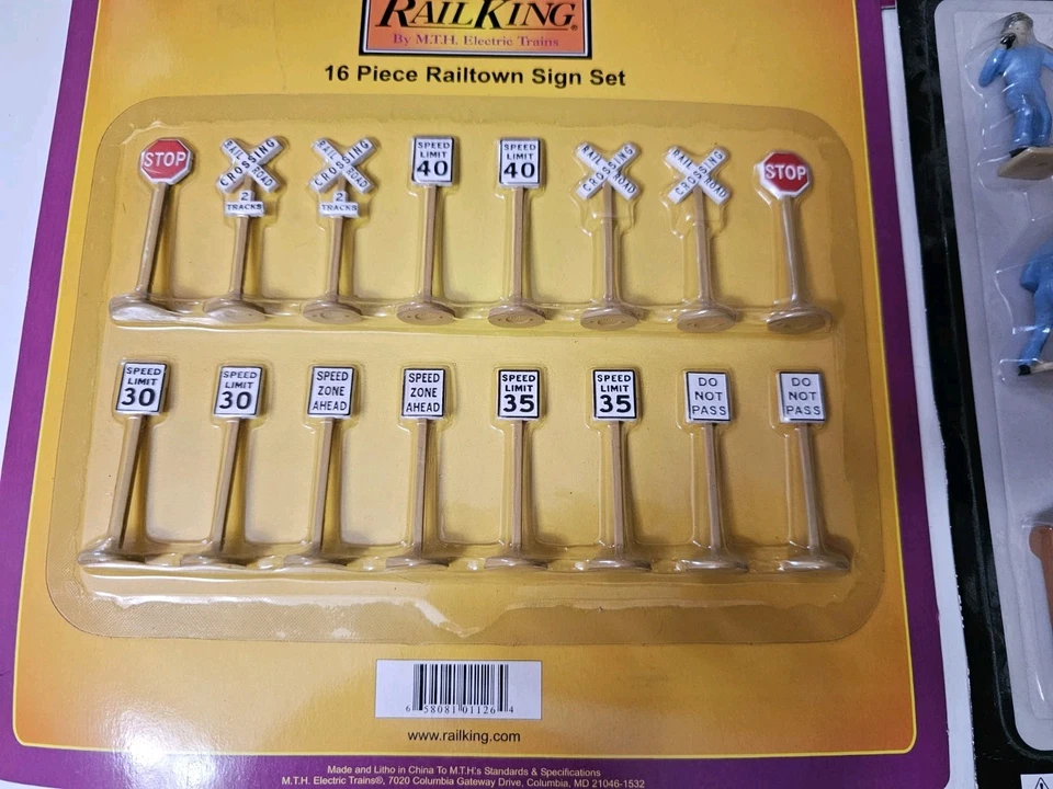 O Accessory lot - Rail King Telephone Poles, RR Signs, K Line Ptd Figure - NEW - Image 3 of 4