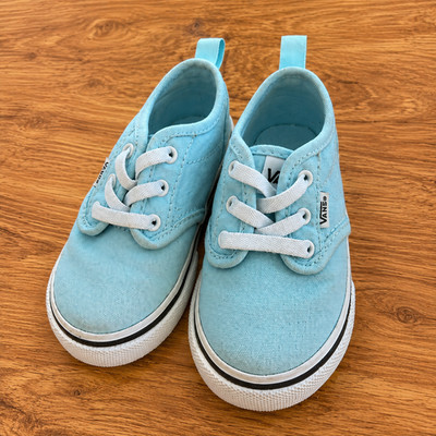 Vans Toddler Sneakers Size 6 Light Blue Casual Shoes Kids