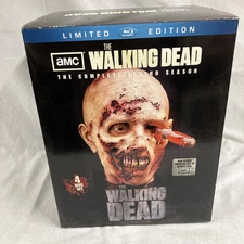 Open Box- Walking Dead Season 2 Blu ray Disc Set- Limited Edition Zombie Statue