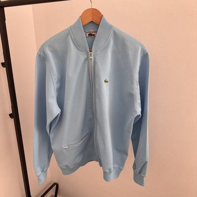 Vintage 80s Chemise Lacoste Track Jacket Sky Blue Made in Spain Size 6 Large 