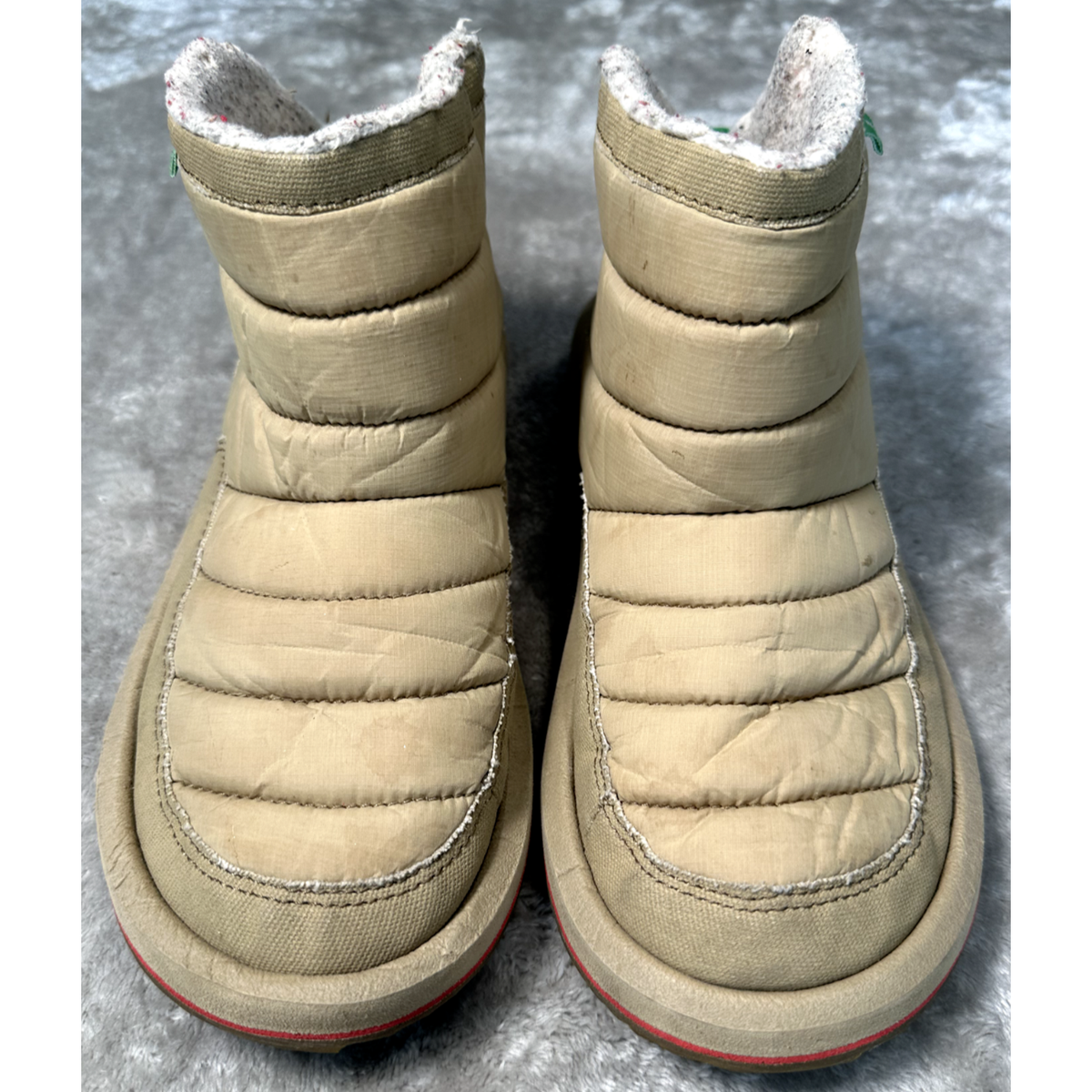 Sanuk Puff and Chill Tan Ankle Boots Slippers Slip On Casual Shoes Womens  Size