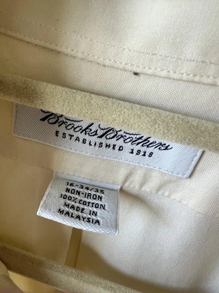 Camisa de vestir Brooks Brothers ajuste tradicional 16-34 crudo sólido sin hierro Foto 4 de 4