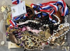 Junk Drawer Jewelry Mix Lot ~ Repair - Scrap - Crafts ~ 4 Pounds ~ Repurpose Mix