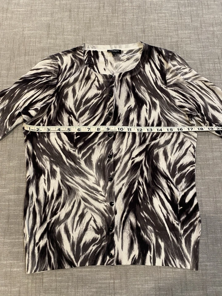 Легкий женский кардиган с принтом зебра Talbots, рукав 3/4, размер маленький - Изображение 4 из 4