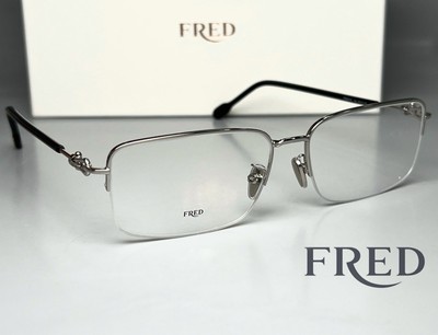 Brand New FRED Men Eyeglasses FG50017U 016 24k Gold Plated Square 58-145 Italy