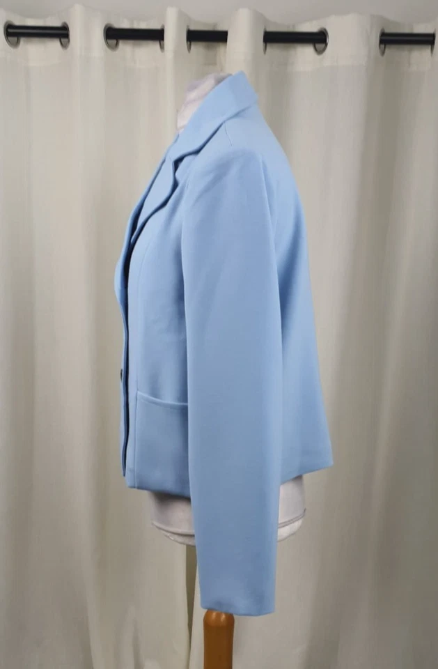 La Redoute Sky Blue Double Breasted Cropped Jacket UK 18 Rrp £80 NH9 PP 08 - Image 2 of 4