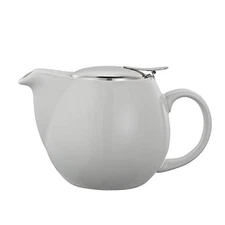 Service Ideas TPCV16WH Teapot, Ceramic, 16 oz., Oval, White