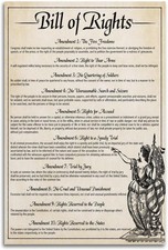 Vintage Poster The U.S. Constitution The Bill of Rights US History Government Cl