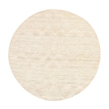 6'x6' Ivory Modern Design Hand Spun Undyed Natural Wool Hand Knotted Round Rug