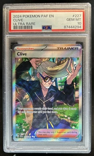 2024 Pokemon Paldean Fates Clive Ultra Rare #227/091 PSA 10