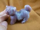Y-Cat-Wa-729 Purple gray Kitty Cat walk gemstone Stone figurine cats statue