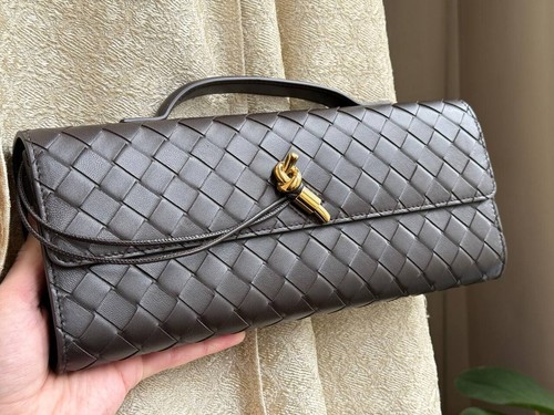 Bottega Veneta Andiamo Fondant Top Handle Leather Clutch gently used + dust bag