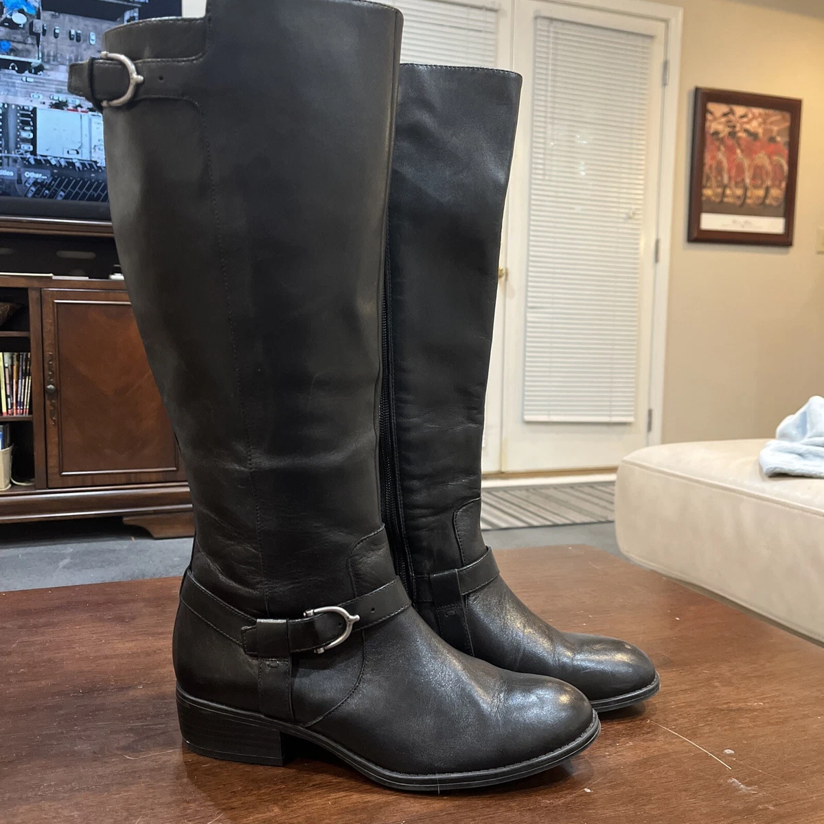 Ralph Lauren Boots Womens 7.5B Margarite Biker Mid Calf Heels