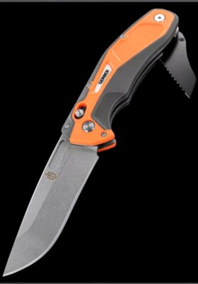 Gerber Randy Newberg DTS Knife Dual Blades Pivot Lock  Rubber Handle & Sheath 