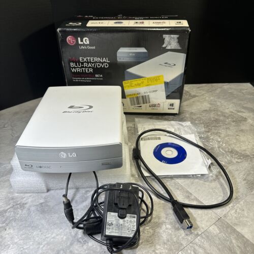 LG Super Multi Blue External USB 3.0 14x Blu-ray/DVD Rewriter BE14NU40 TESTED - Picture 1 of 21