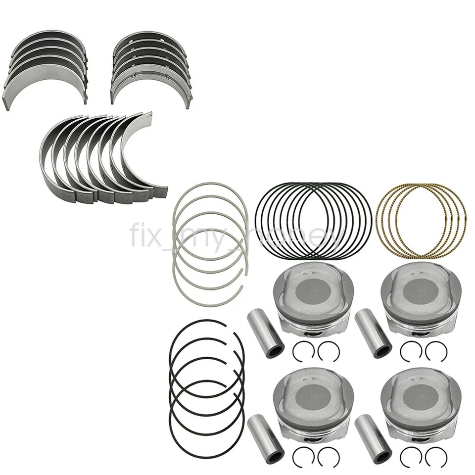 For 07-13 Toyota Camry RAV4 Scion tC Lexus 2AZFE Pistons Main Rod Bearings STD Foto 2 de 4