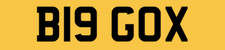 BIG GO NUMBER PLATE B19 GOX PRIVATE CAR REGISTRATION GRAHAM GAVIN GARY GEORGE GO