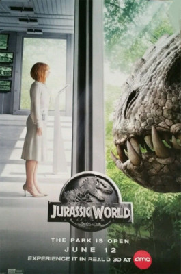 JURASSIC WORLD 2015 ORIGINAL MOVIE POSTER 17 x11 CHRIS PRATT BRYCE