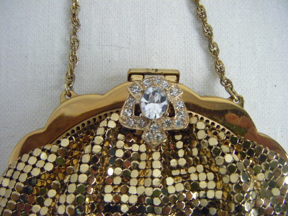 Whiting & Davis Vintage Maille Or Petit Sac Soirée #2908 - Photo 3/4
