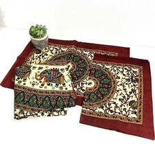 Boho Chic Indian Elephant Patterned Tapestry Bedspread Wall Hanging