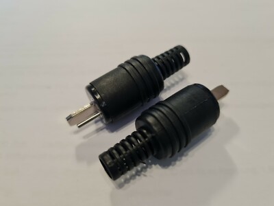 2 x DIN Lautsprecherstecker Gerade Schraubbar Knickschutz 2,2 mm Schwarz 7533