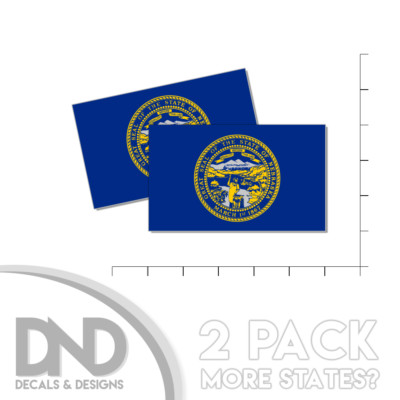 Nebraska State Flag Sticker Decal Bumper NE Nebraskan State 2 Pack 5in