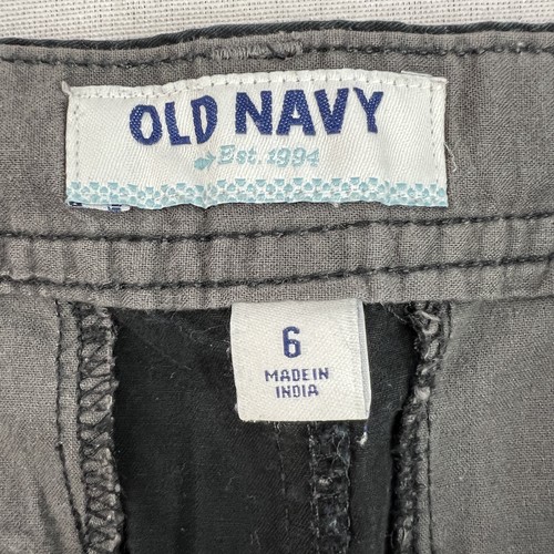 Old Navy Chino Shorts Casual Womens 6 (32X9.5) Cotton Black Preppy Flat Front - Picture 2 of 11
