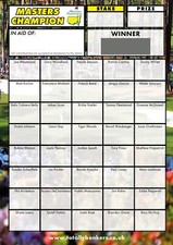 Golf (Masters) Fundraising Scratch Cards - 40 Square - A6 - 10 Pack  - TB0044
