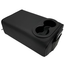 Black Car Console Armrest With Dual Cup Holders Front-single Pocket