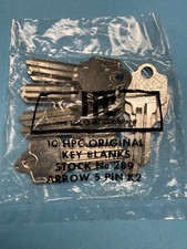 Pkg of 10 Arrow Key Blanks, K2 keyway, 5-Pin,...