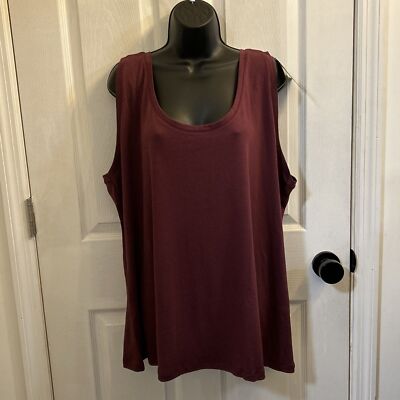 NWT Ava & Viv Plus Size Tank Top 3X Burgundy Scoop Neck Sleeveless Womens