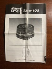 Nikon Series E 28mm f/2.8 Nppon Camera Lens Vintage Brochure