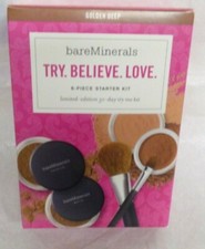 BAREMINERALS TRY BELIEVE LOVE 30 DAY TRY ME KIT 6 PCS GOLDEN DEEP Bisque Veil