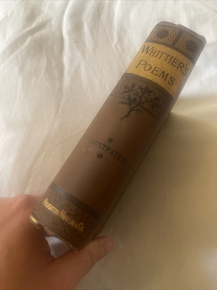Antique Book Whittier’s Poems 1884 illustrated - Image 4 of 4