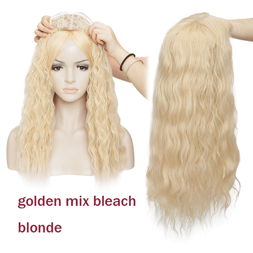 Women Curly Topper Toupee Hairpiece Clip In Hair Extensions with Bangs for Women - Picture 41 of 41