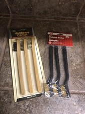 NEW MINI WIRE BRUSHES 3 PC.  3 Pc Wooden Handle CLEANING DETAIL BRUSHES